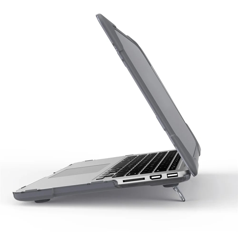 Hard PC Laptop Case Notebook Computer Cover with Supporting Stand Feet for MacBook Pro 15-inch / Pro Retina 15-inch A1398 - Grey - 2