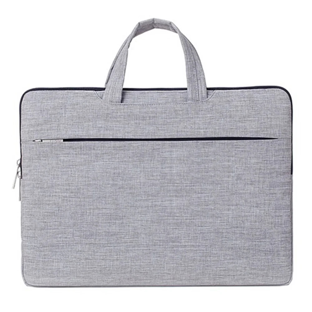 CANVASARTISAN L3-02 Simple Style Notebook Laptop Sleeve 15 inch Laptop Large Capacity Handbag Laptop Case - Light Grey - 2