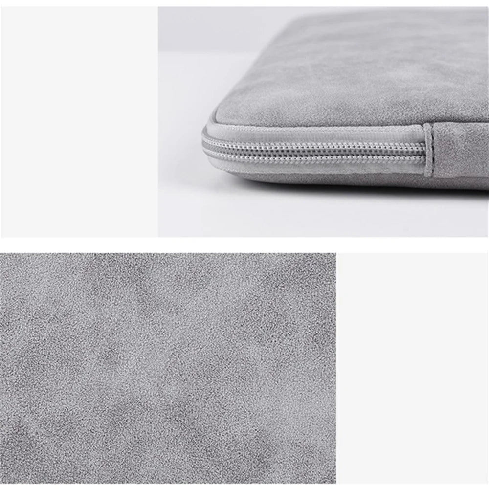 CANVASARTISAN L11-03 14 inch Wear-resistant Laptop Case Shockproof Laptop Pouch Computer PU Leather Carrying Bag - Light Grey - 7