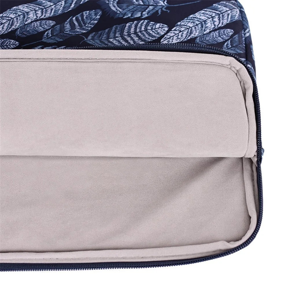 CANVASARTISAN H4-03 Lightweight Notebook Liner Bag Leaves Pattern Zipper Case Cover for 14-inch Laptop - 6
