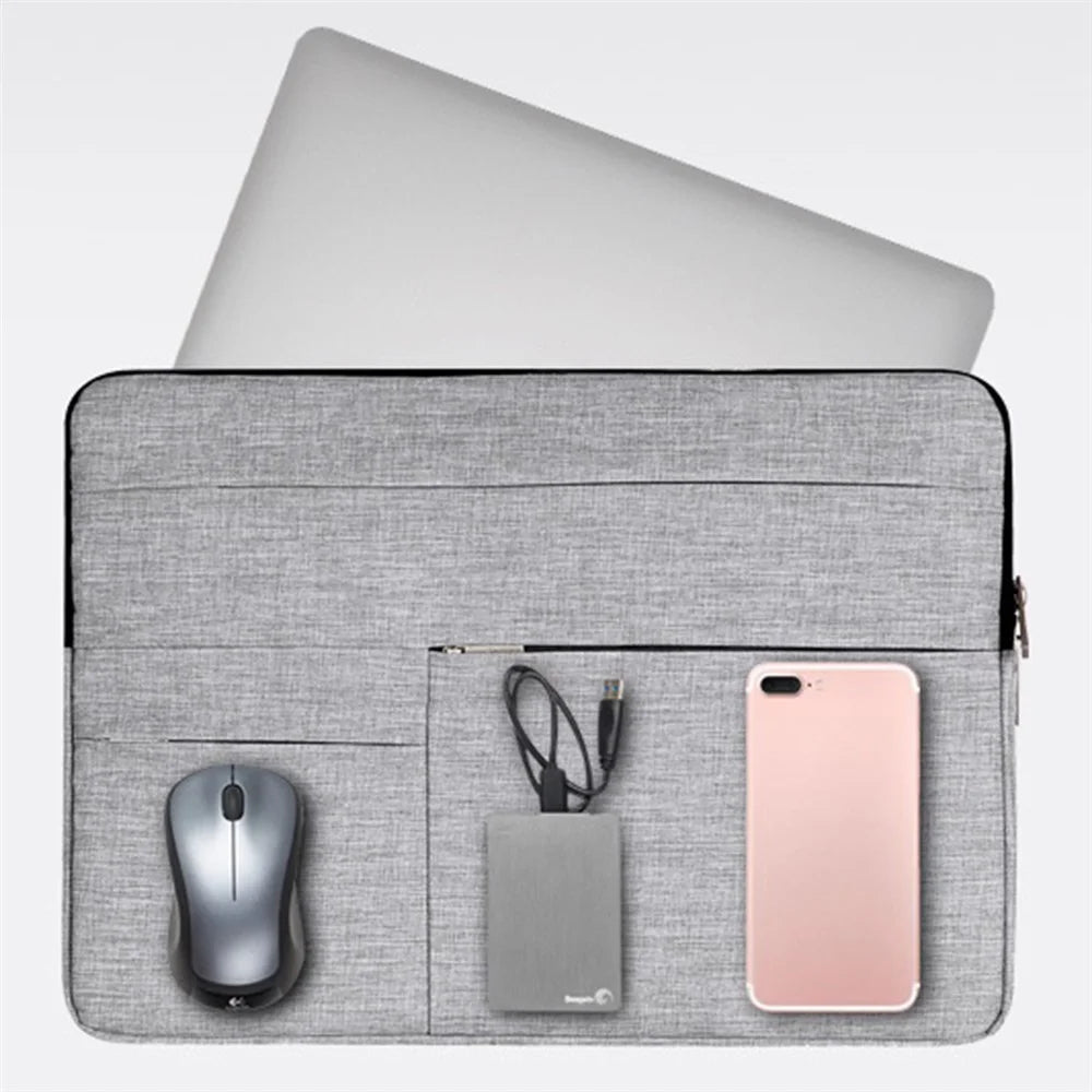 CANVASARTISAN L2-02 Shockproof Laptop Storage Case Slim Light PU Leather Carrying Bag for 12-inch Notebook - Dark Grey - 6