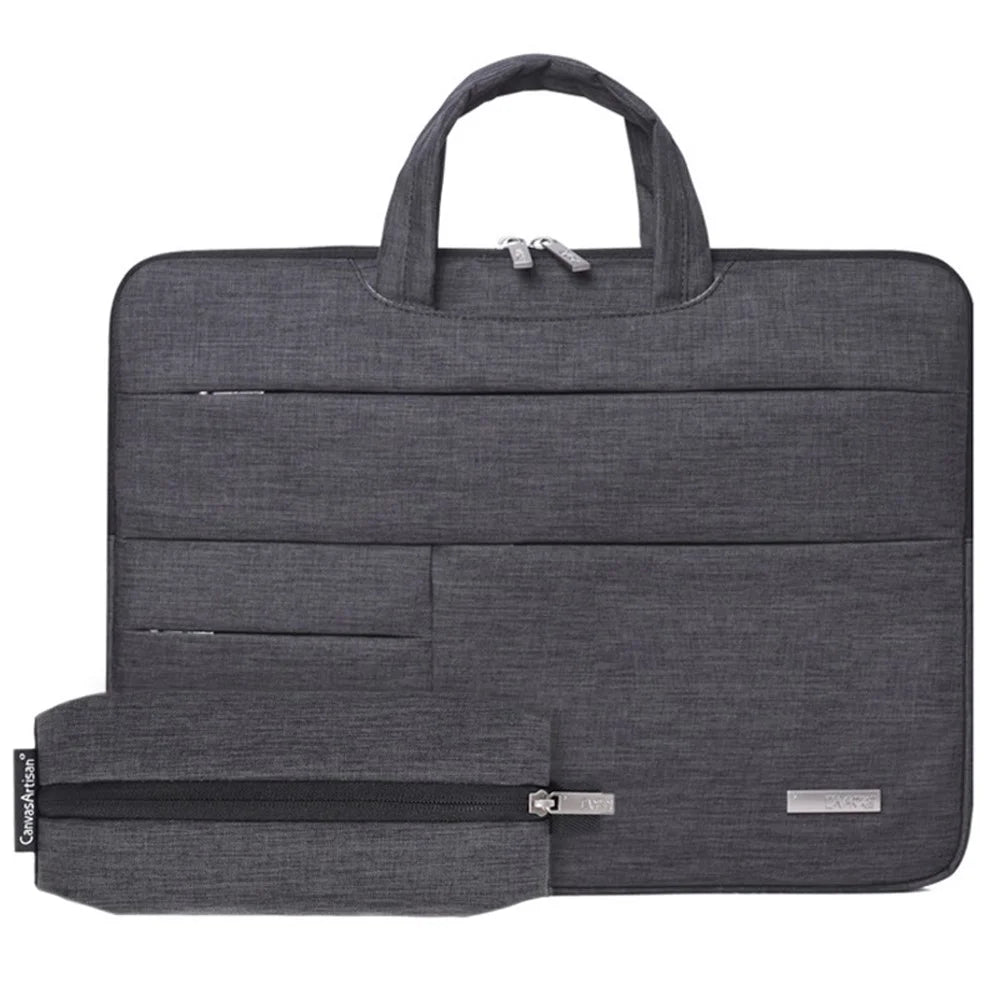 CANVASARTISAN L3-102 [With Small Pouch Bag] Shockproof Notebook Bag Laptop Sleeve Personal Computer Sleeve 15 inch Laptop Bag - Dark Grey - 1