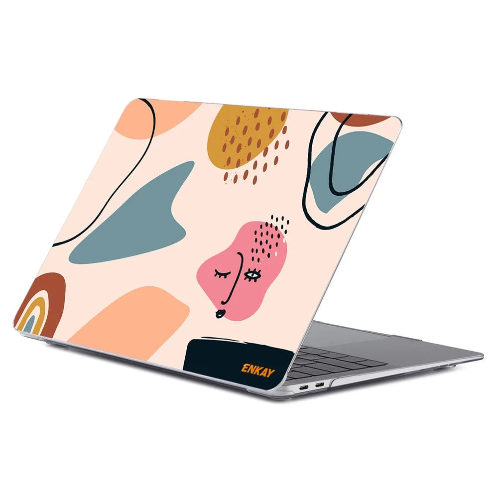 ENKAY HAT PRINCE for MacBook Pro 15 inch (2016-2017) A1707/(2018-2019) A1990 Geometry Series Crystal Clear Hard PC Laptop Case Polycarbonate Notebook Protective Cover  - Geometry No.7 - 1