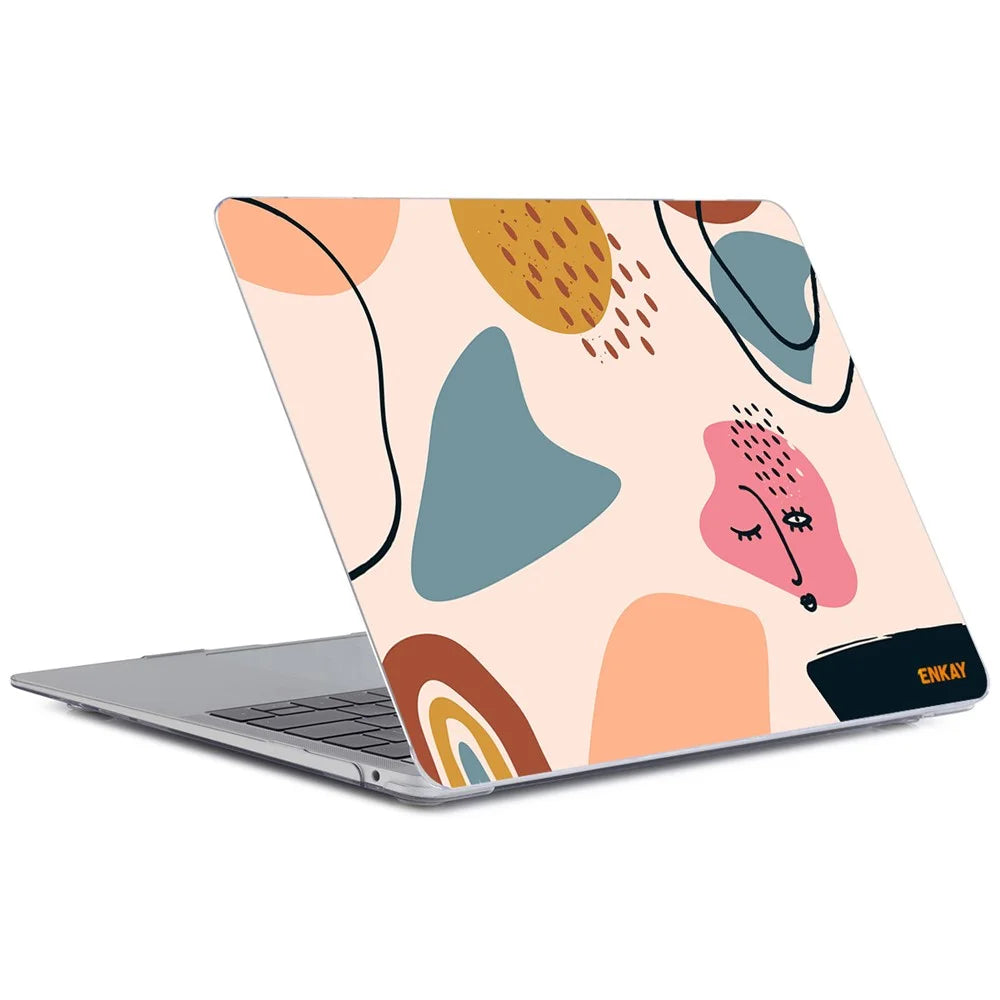 ENKAY HAT PRINCE for MacBook Pro 15 inch (2016-2017) A1707/(2018-2019) A1990 Geometry Series Crystal Clear Hard PC Laptop Case Polycarbonate Notebook Protective Cover  - Geometry No.7 - 2