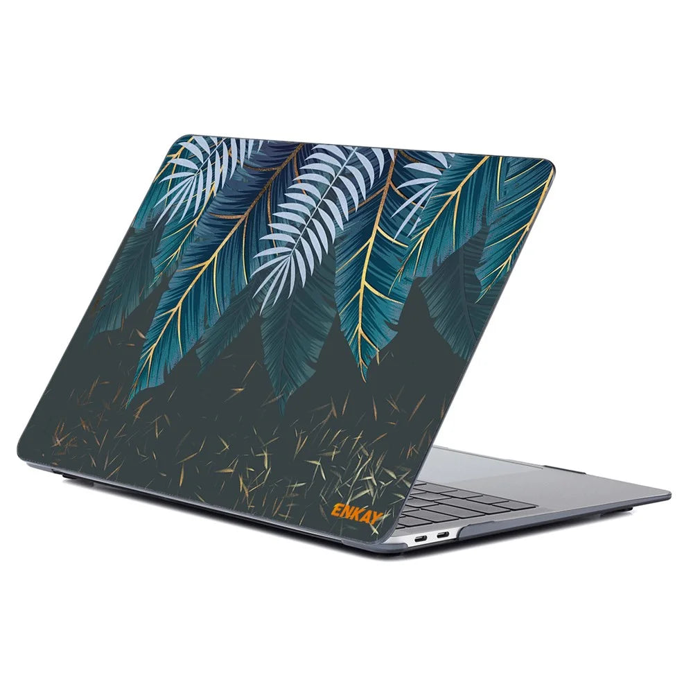 ENKAY HAT PRINCE for MacBook Pro 13 inch (2020) A2251/A2289/A2338 Natural Pattern Laptop Protector Heat Dissipation Hard PC Case Notebook Cover - Palm Frond - 1