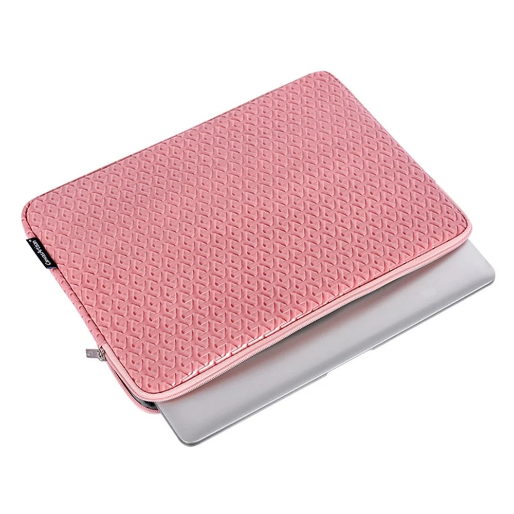 CANVASARTISAN L30-01 12-inch Laptop PU Leather Protective Sleeve Soft Liner Rhombus Design Notebook Tablet Carrying Case Bag - 4