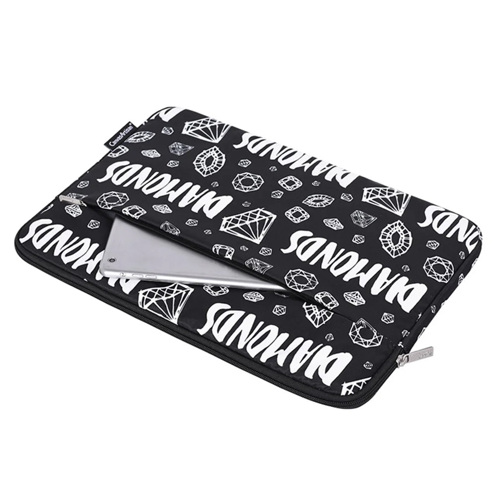 CANVASARTISAN H15-11 Diamond Pattern Soft Lining Laptop Sleeve Storage Bag Notebook Carrying Case for 12-inch Notebook - 3