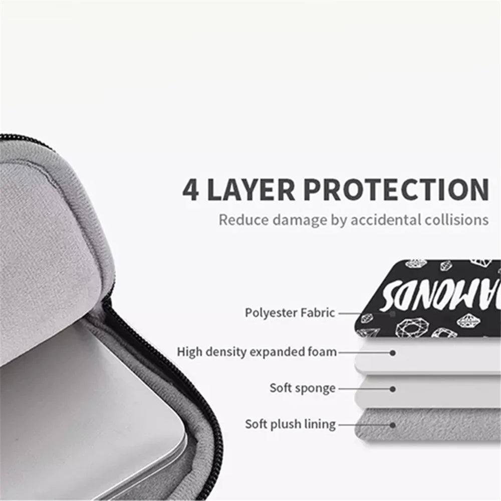 CANVASARTISAN H15-11 Diamond Pattern Soft Lining Laptop Sleeve Storage Bag Notebook Carrying Case for 12-inch Notebook - 7