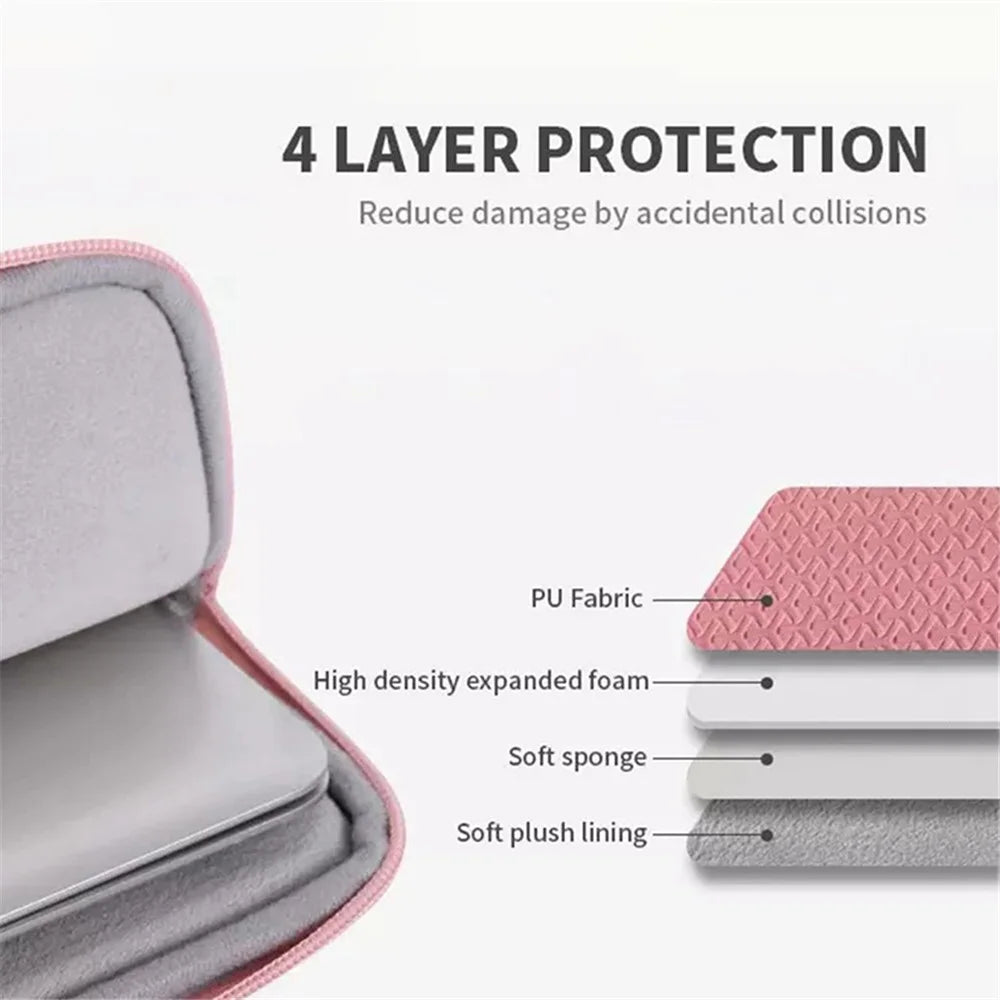 CANVASARTISAN L30-01 Rhombus Pattern PU Leather Laptop Sleeve Case Notebook Zipper Carrying Bag for 15-inch Laptop - 6