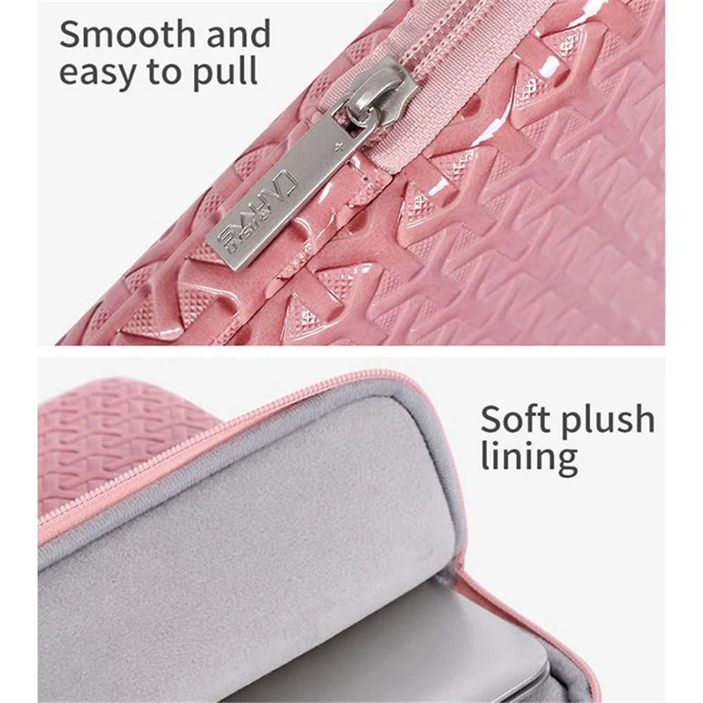 CANVASARTISAN L30-01 Rhombus Pattern PU Leather Laptop Sleeve Case Notebook Zipper Carrying Bag for 15-inch Laptop - 7