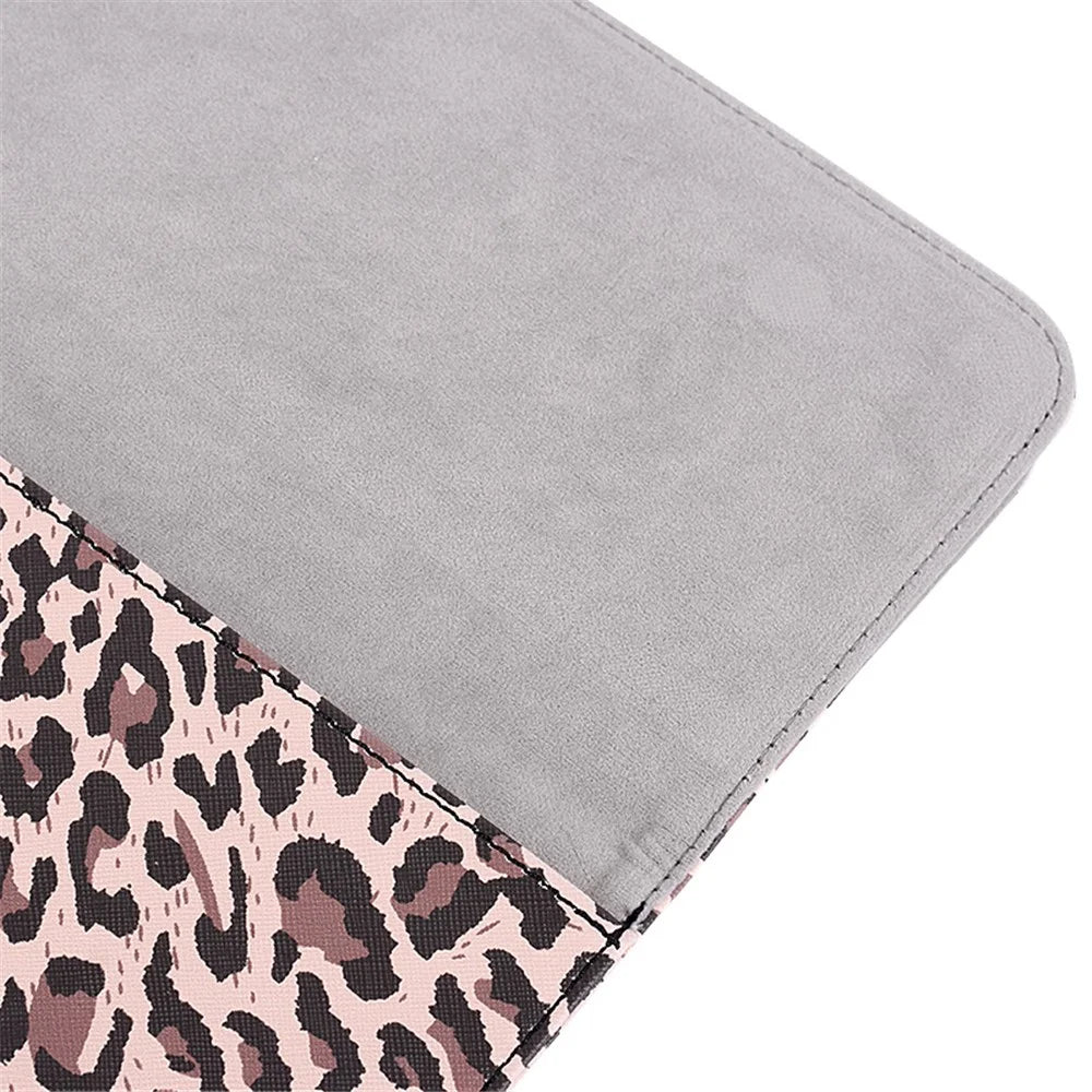 CANVASARTISAN E31-01 Leopard Printed Fashion Laptop Sleeve PU Leather Magnetic Lid Envelope Notebook Bag - Yellow/12 inch - 7