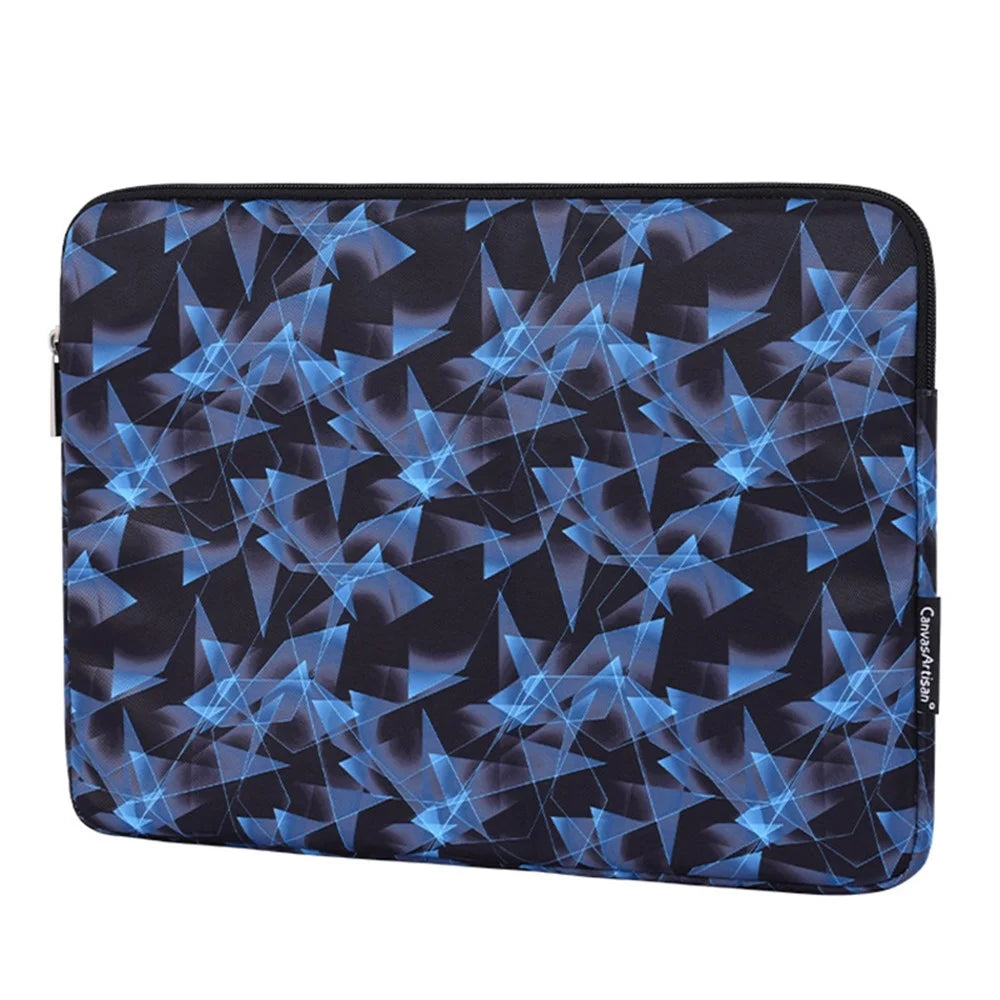 CANVASARTISAN H11-T0121 3D Diamond Pattern PU Leather Shockproof Laptop Sleeve Zipper Notebook Case with Small Bag - Blue/for 11-inch Laptop - 2