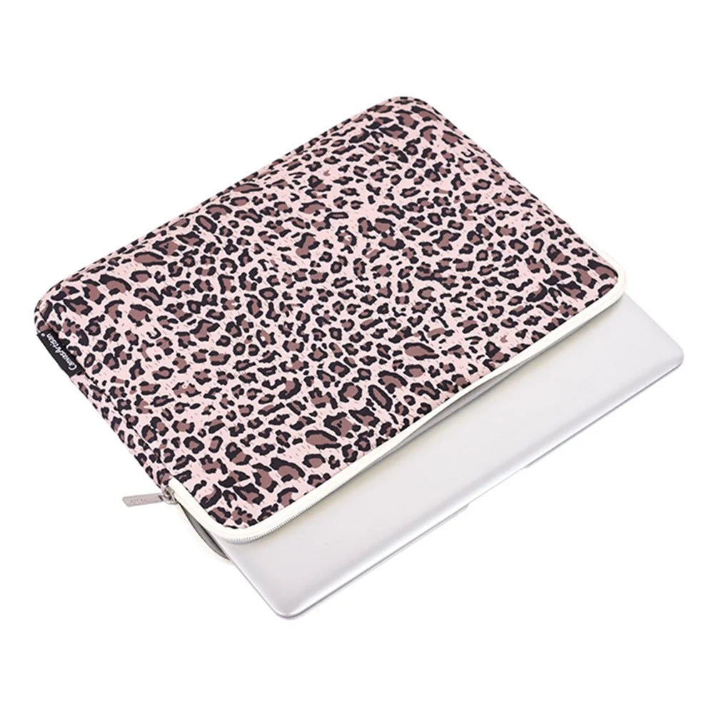 CANVASARTISAN H31-51 Leopard Printing Shockproof Notebook Sleeve Carrying Case Laptop Soft Liner Bag - Yellow/for 11-inch Laptop - 3
