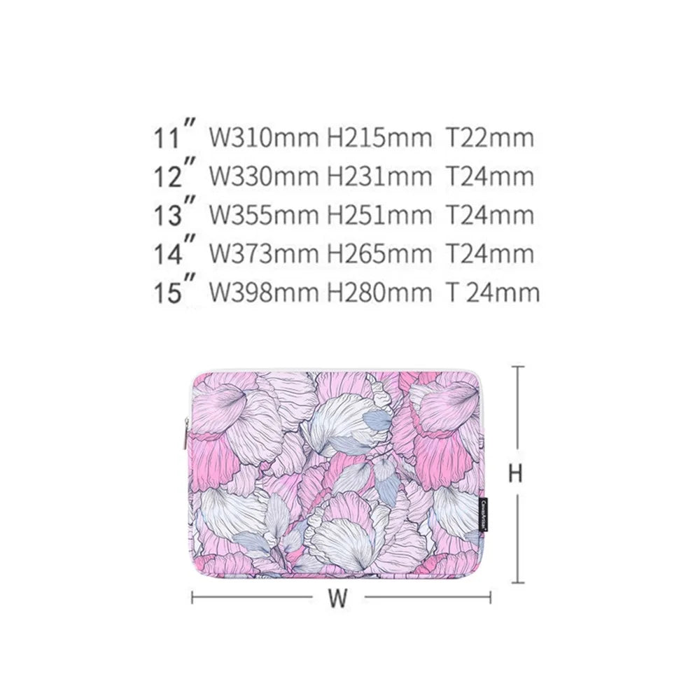 CANVASARTISAN G56-01 PU Leather Laptop Sleeve Carrying Case Notebook Bag with Flower Pattern - Pink/for 11-inch Laptop - 5