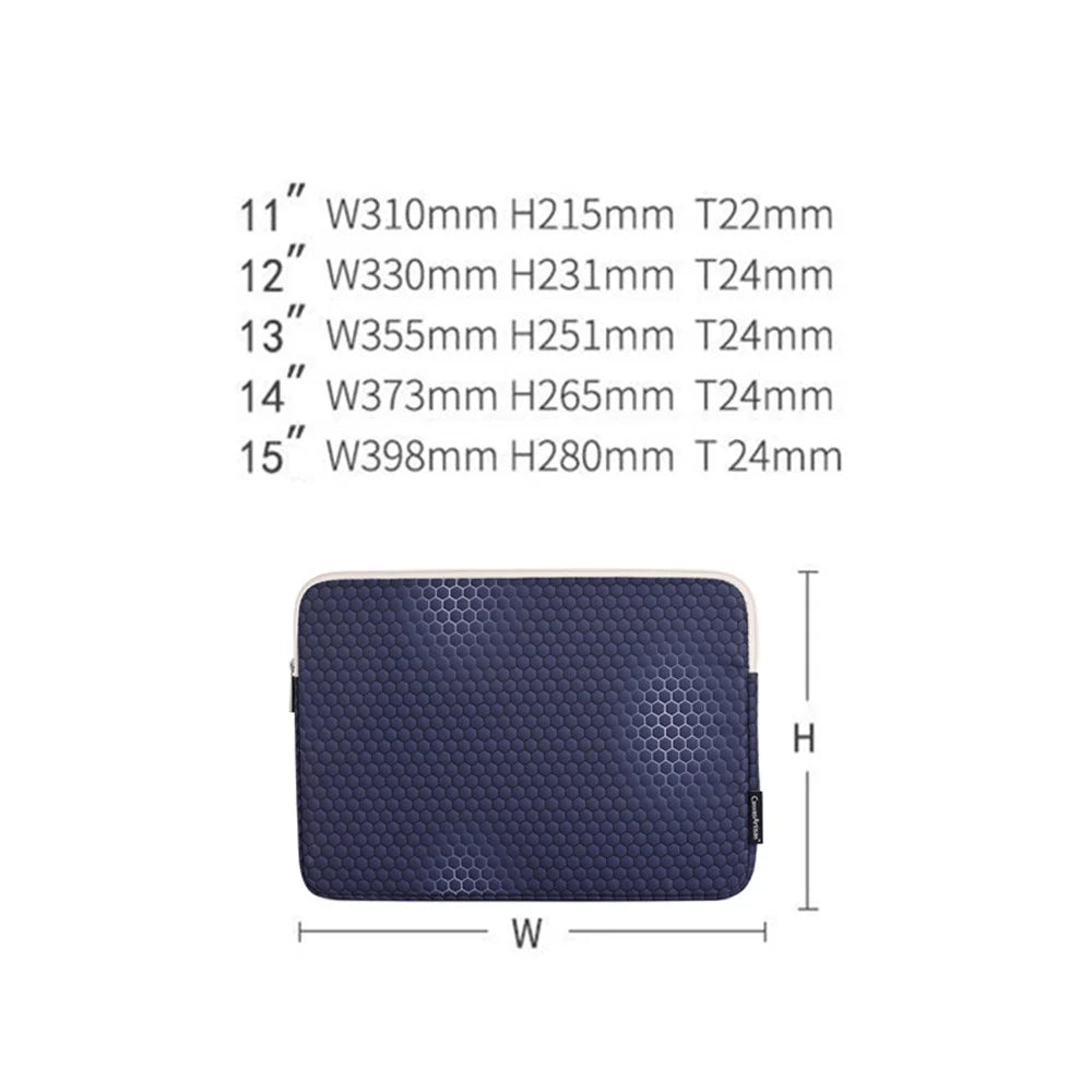 CANVASARTISAN H48-01 Laptop Sleeve Scratch-resistant Honeycomb Pattern Notebook Carrying Bag - Dark Blue/for 11-inch Laptop - 5