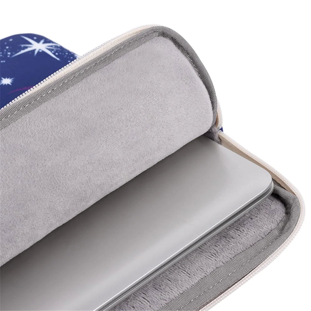 CANVASARTISAN H25-01 Ultra-thin Polyester Laptop Sleeve Pouch Outer Space Pattern Notebook Bag - Blue/for 11-inch Laptop - 7