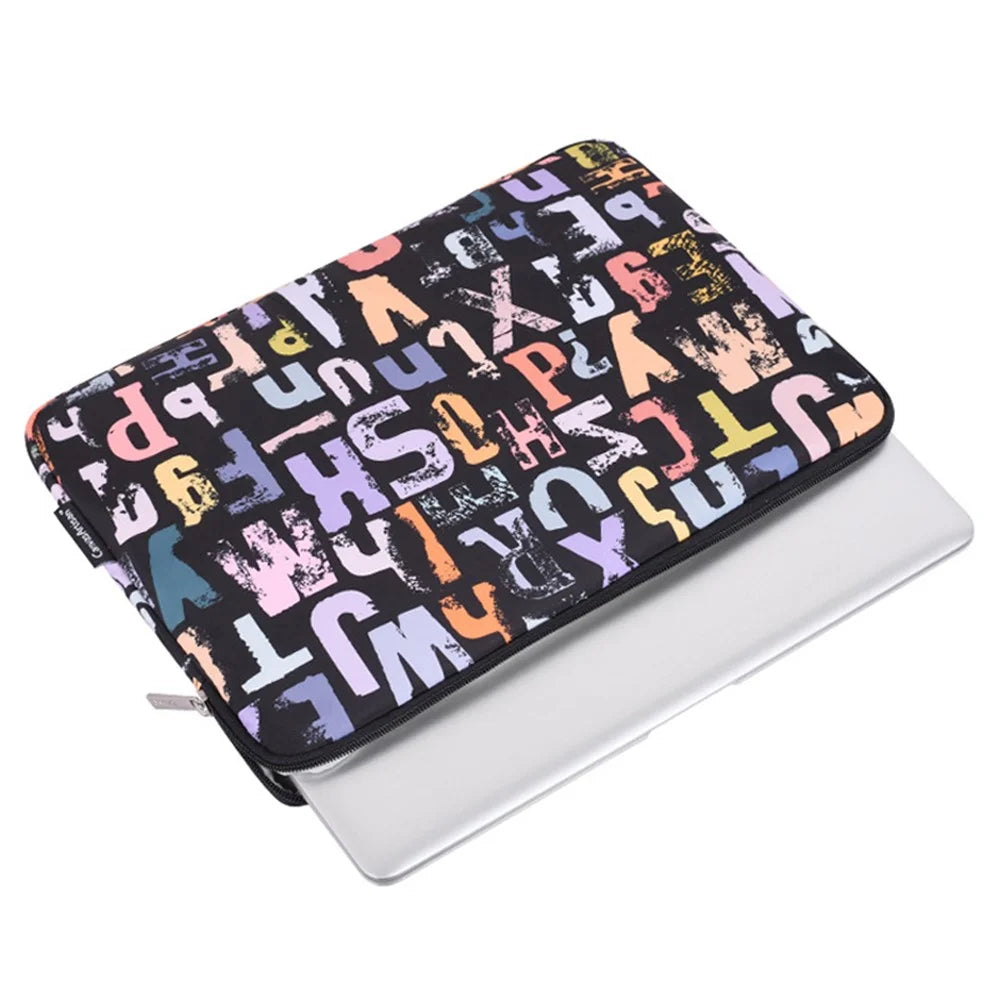 CANVASARTISAN H18-T0121 Laptop Sleeve Letters Printing Ultra Slim Notebook Case with Small Bag - Black/for 11-inch Laptop - 4