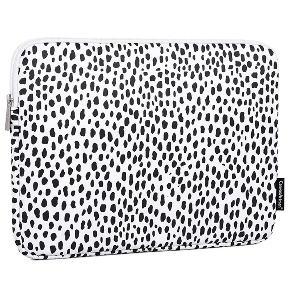 CANVASARTISAN H36-T0123 Dots Printing Shockproof Notebook Laptop Sleeve Carrying Case with Small Bag - White/for 11-inch Laptop - 4