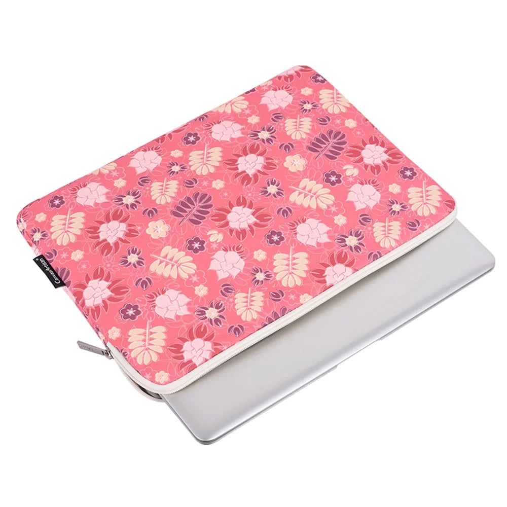 CANVASARTISAN H24-01 Printing Leaf Flower Pattern Laptop Sleeve Notebook Carrying Bag Travel Bag - for 11'' Laptop - 3