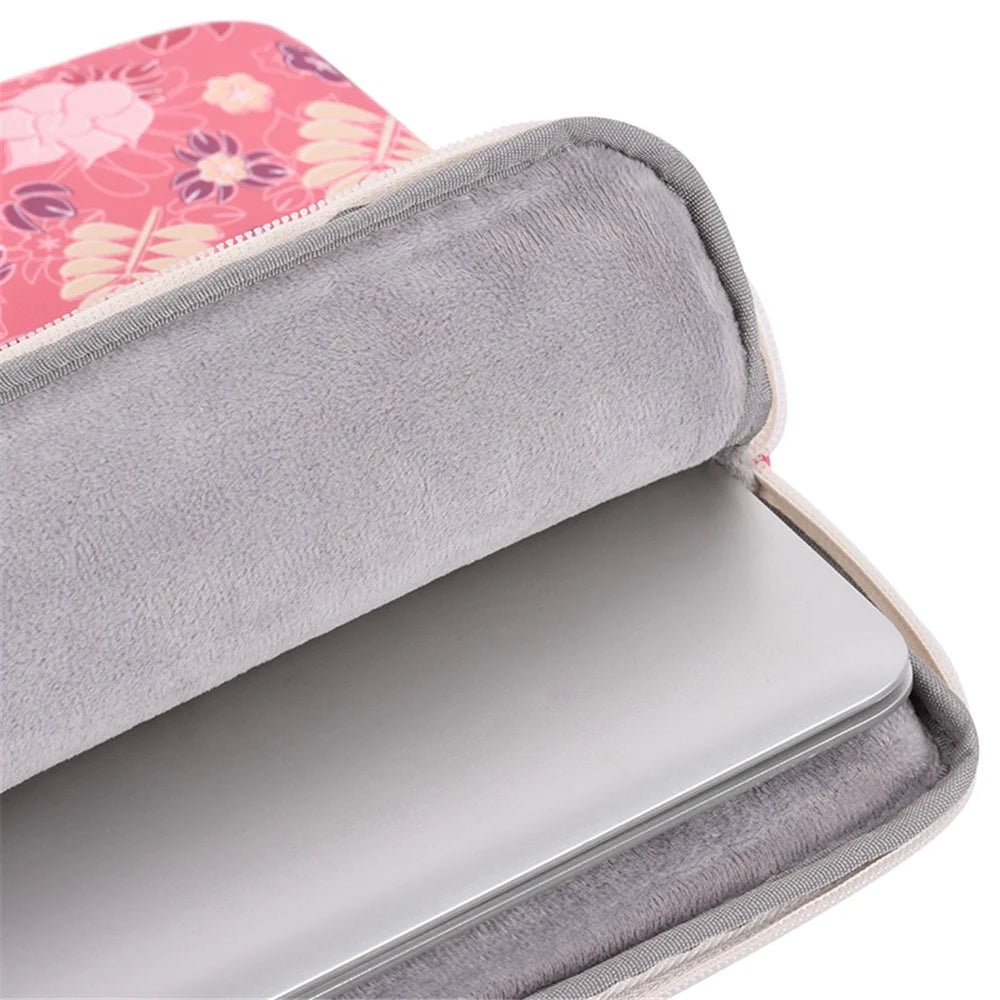 CANVASARTISAN H24-01 Printing Leaf Flower Pattern Laptop Sleeve Notebook Carrying Bag Travel Bag - for 11'' Laptop - 7