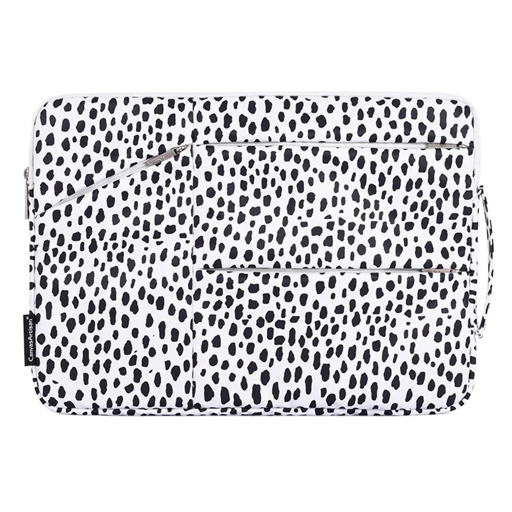 CANVASARTISAN H36-58 Portable Carry Case for 14 inch Laptops Cow Pattern Shockproof Sleeve Bag with 3 Outer Pockets - 2