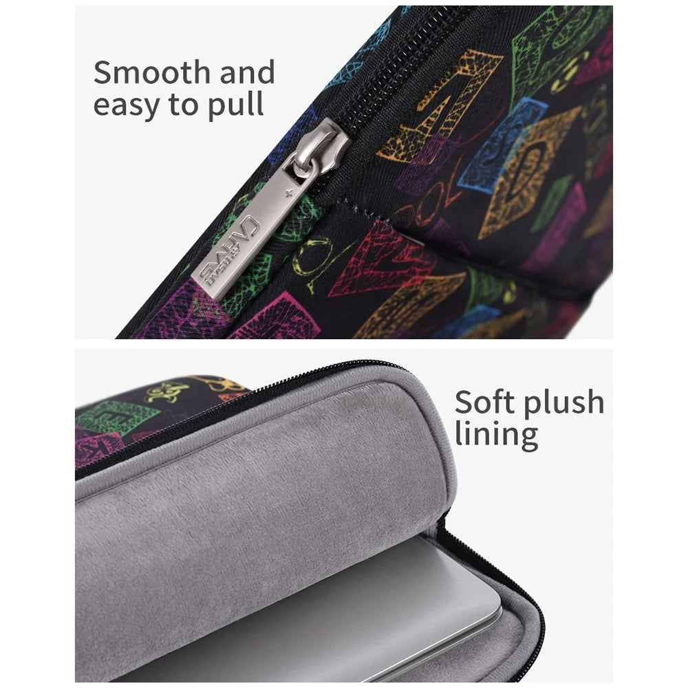 CANVASARTISAN H17-11 Colorful Letter Pattern Portable Laptop Sleeve for 11-inch Notebook Zipper Bag - 7