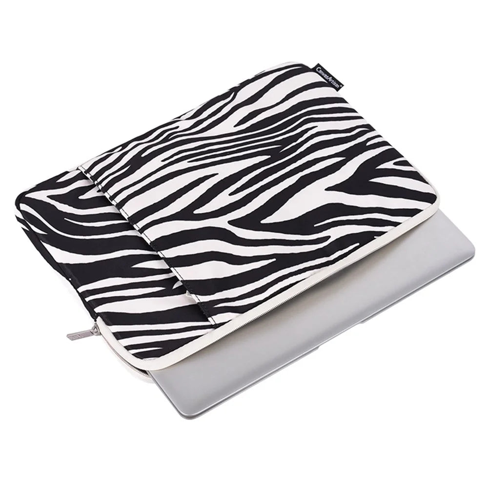 CANVASARTISAN H33-19 12 inch Notebook Computer Pouch for MacBook Air Waterproof Zebra Pattern Anti-scratch Laptop Protection Bag Cover - 3