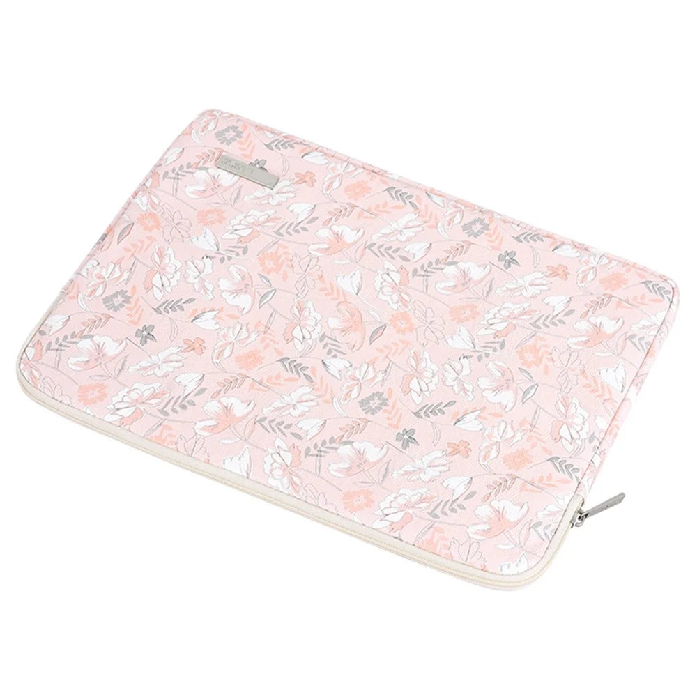 CANVASARTISAN G4-T0111 15-inch Laptop Carrying Case Flower Pattern PU Leather Notebook Sleeve with Small Pouch - 4