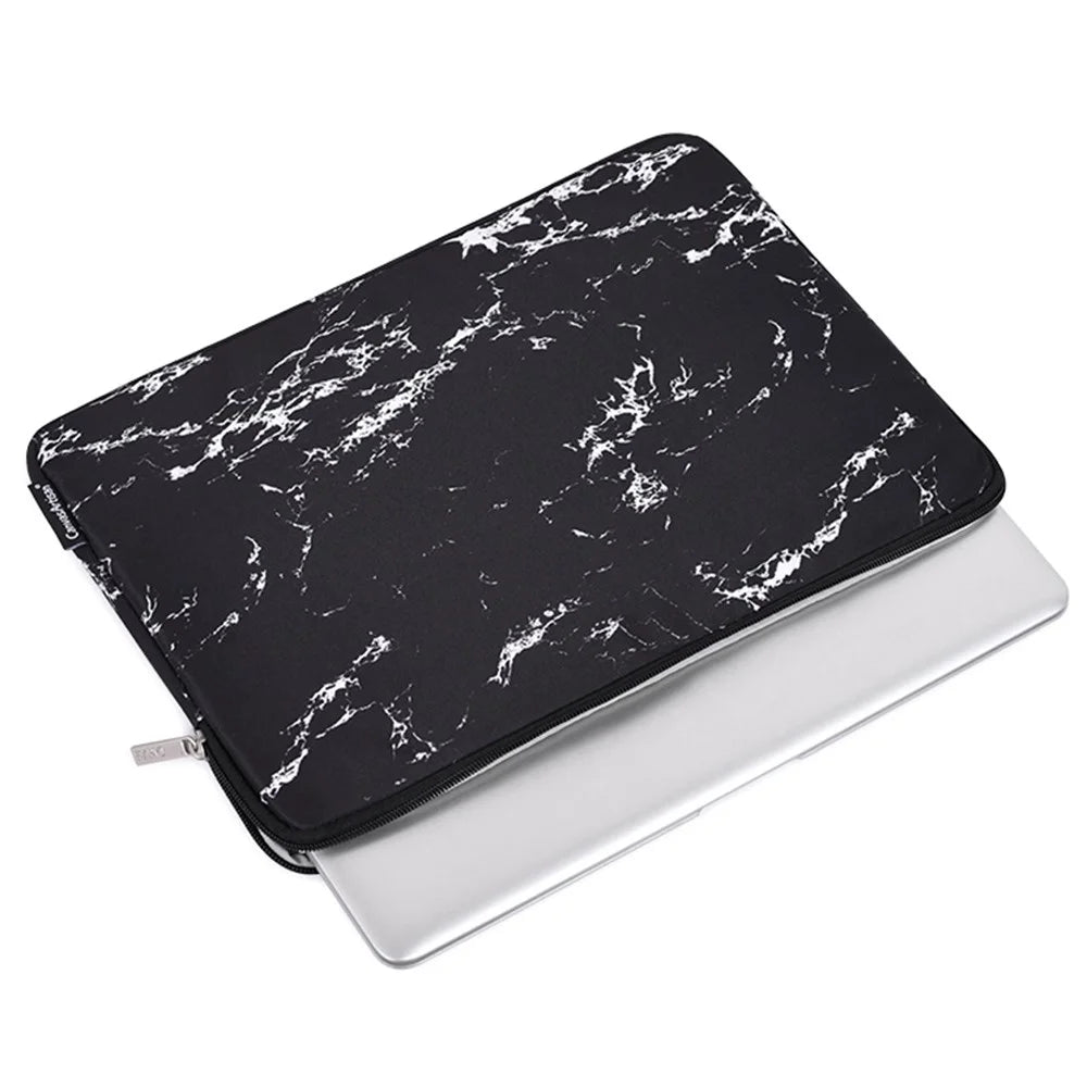 CANVASARTISAN H32-T0111 Marble Pattern Shockproof Carry Case for 14 inch Laptops Portable Sleeve Bag with Small Bag Anti-Scratch Waterproof Notebook Slim Case - Black - 2