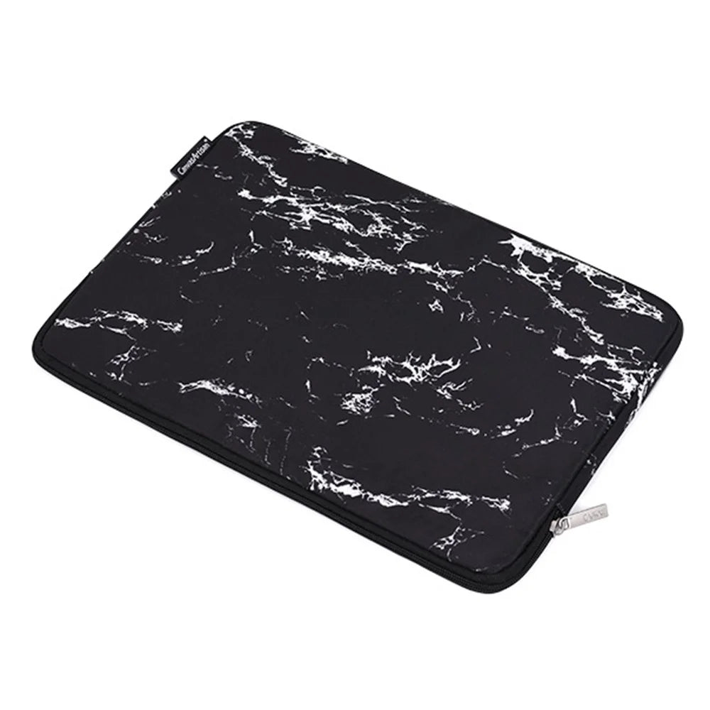 CANVASARTISAN H32-01 Anti-Scratch Sleeve Bag for 11 inch Laptops Marble Pattern Carry Case Shockproof Notebook Zippered Storage Bag - Yellow/Black - 4