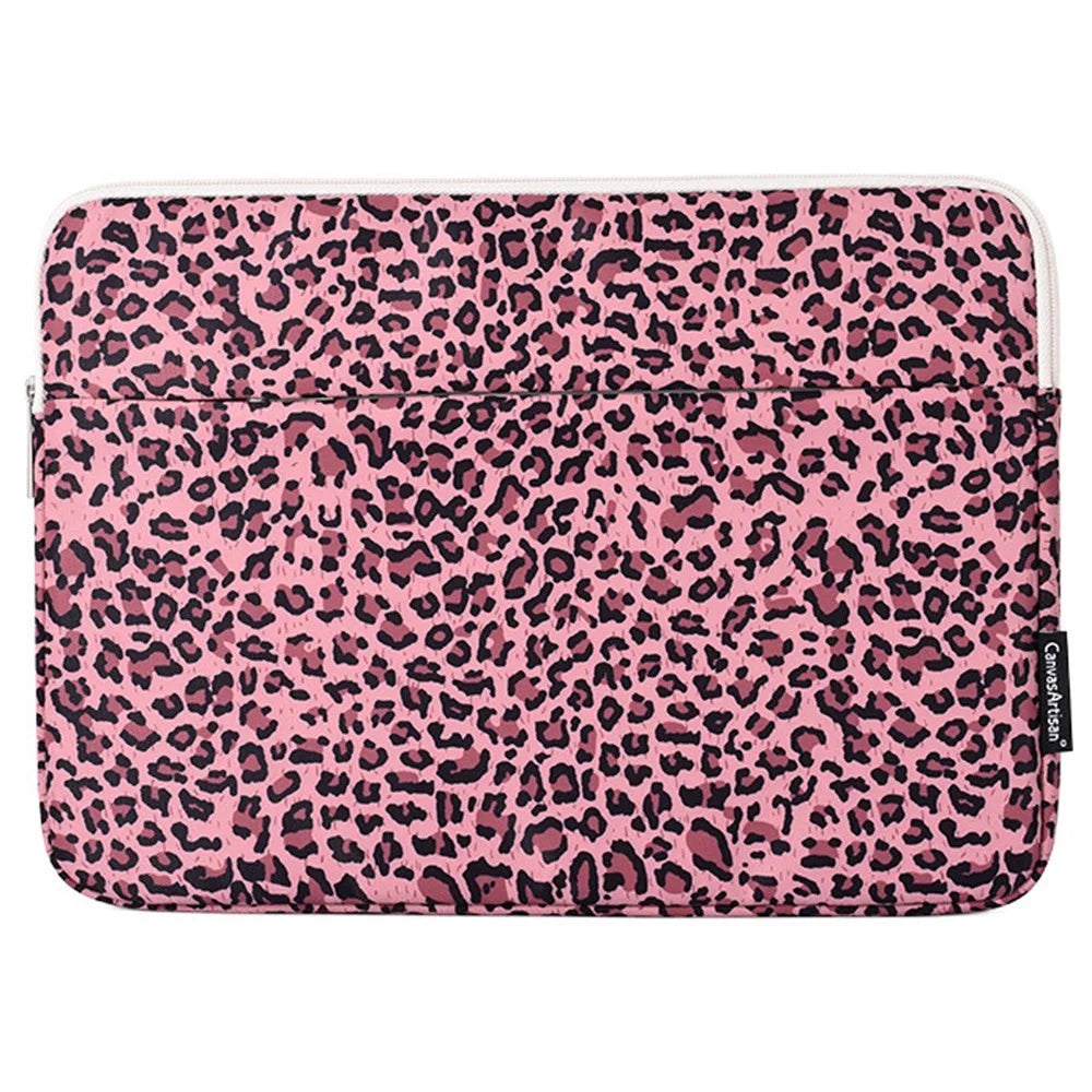 CANVASARTISAN H31-11 Scratch Resistant Carry Case for 12-inch Laptops Portable Slim Bag Shockproof Leopard Printed Waterproof Sleeve Bag - Pink - 2