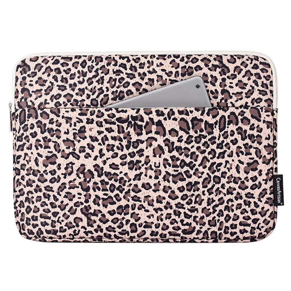 CANVASARTISAN H31-11 Portable Carry Case for 13-inch Laptops Shockproof Sleeve Bag Leopard Printed Water Resistant Slim Bag - Yellow - 1