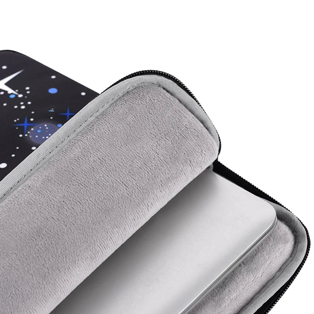 CANVASARTISAN H16-T0121 2Pcs/Set 14-inch Notebook Carrying Bag with Small Bag Starry Sky Pattern Anti-collision PU Laptop Sleeve - 7