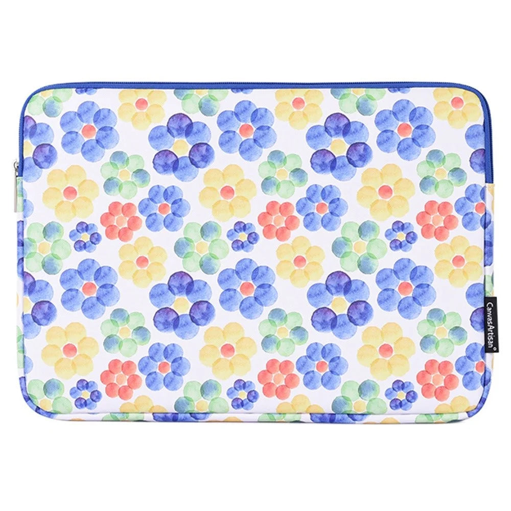 CANVASARTISAN G51-T0121 2Pcs/Set Big Flower Watercolor Painting PU Notebook Bag 15-inch Zipper Laptop Sleeve + Small Bag - 3