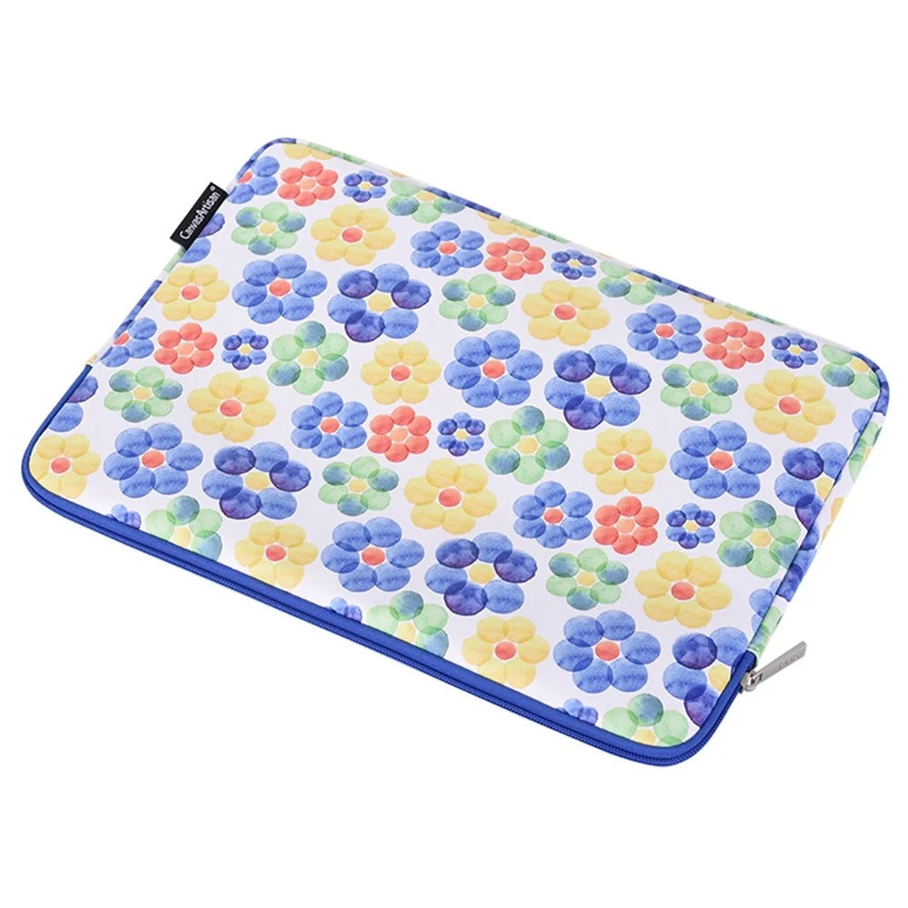 CANVASARTISAN G51-T0121 2Pcs/Set Big Flower Watercolor Painting PU Notebook Bag 15-inch Zipper Laptop Sleeve + Small Bag - 5