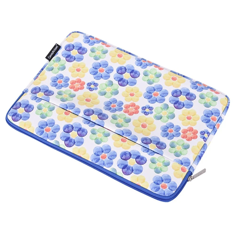 CANVASARTISAN G51-11 Portable Flower Pattern Printing 14-inch Laptop Sleeve Bag PU Leather Notebook Carrying Pouch - 5
