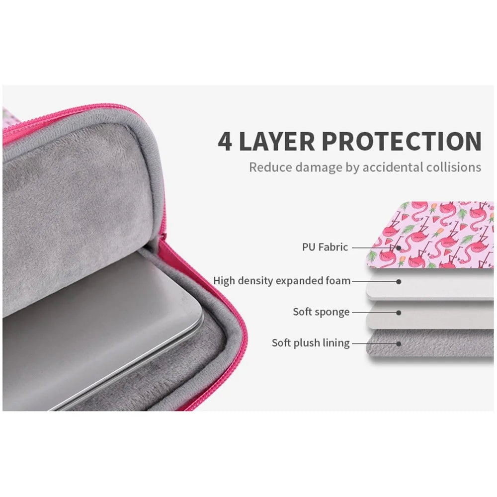 CANVASARTISAN G58-01 Pattern Printed Sleeve Bag for 11-inch Laptops Portable PU Leather Carry Case Shockproof Storage Bag - 6