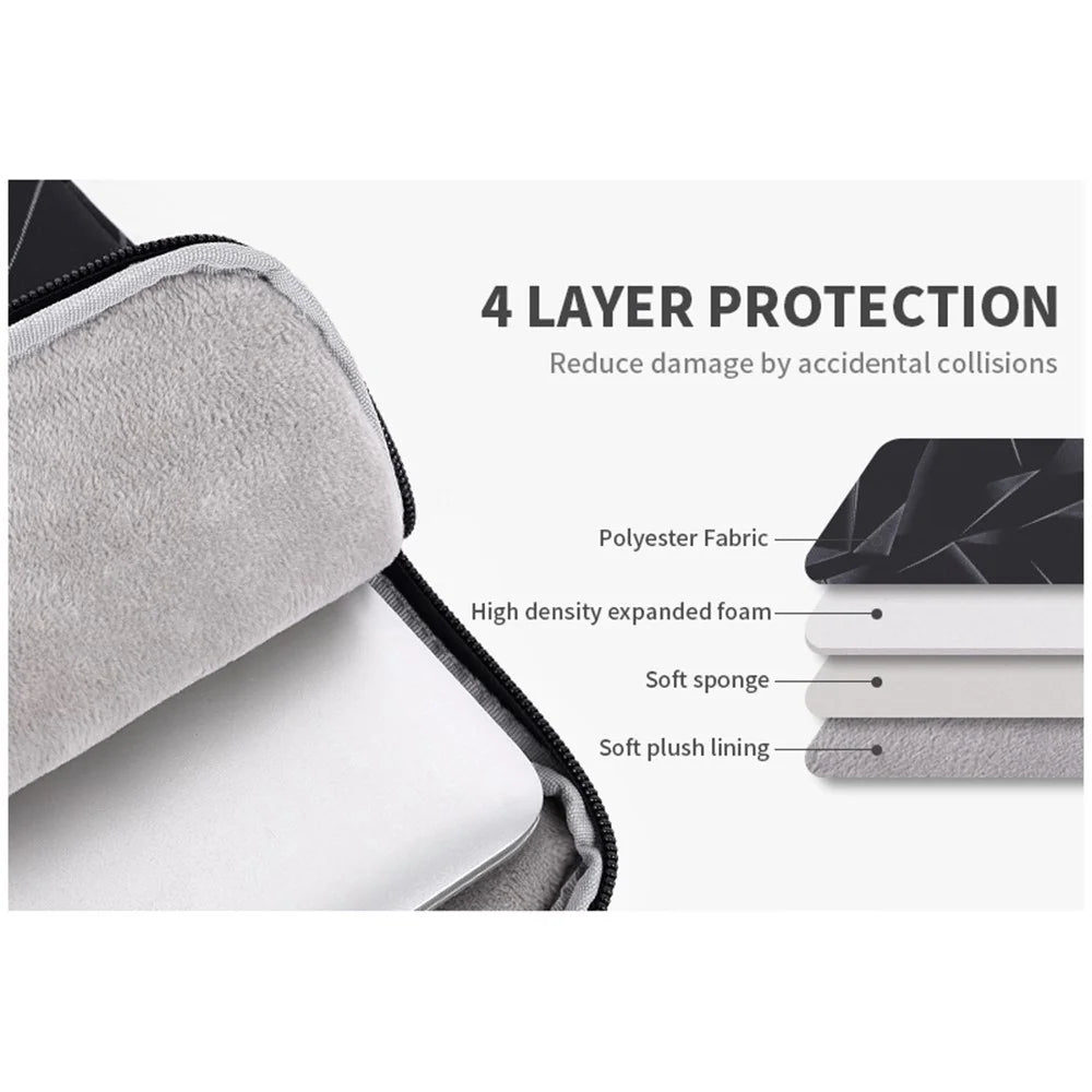 CANVASARTISAN H6-01 Triangle Geometric Printed Portable Carry Case for 12-inch Laptops Anti-drop Sleeve Bag Shockproof Notebooks Bag - 5