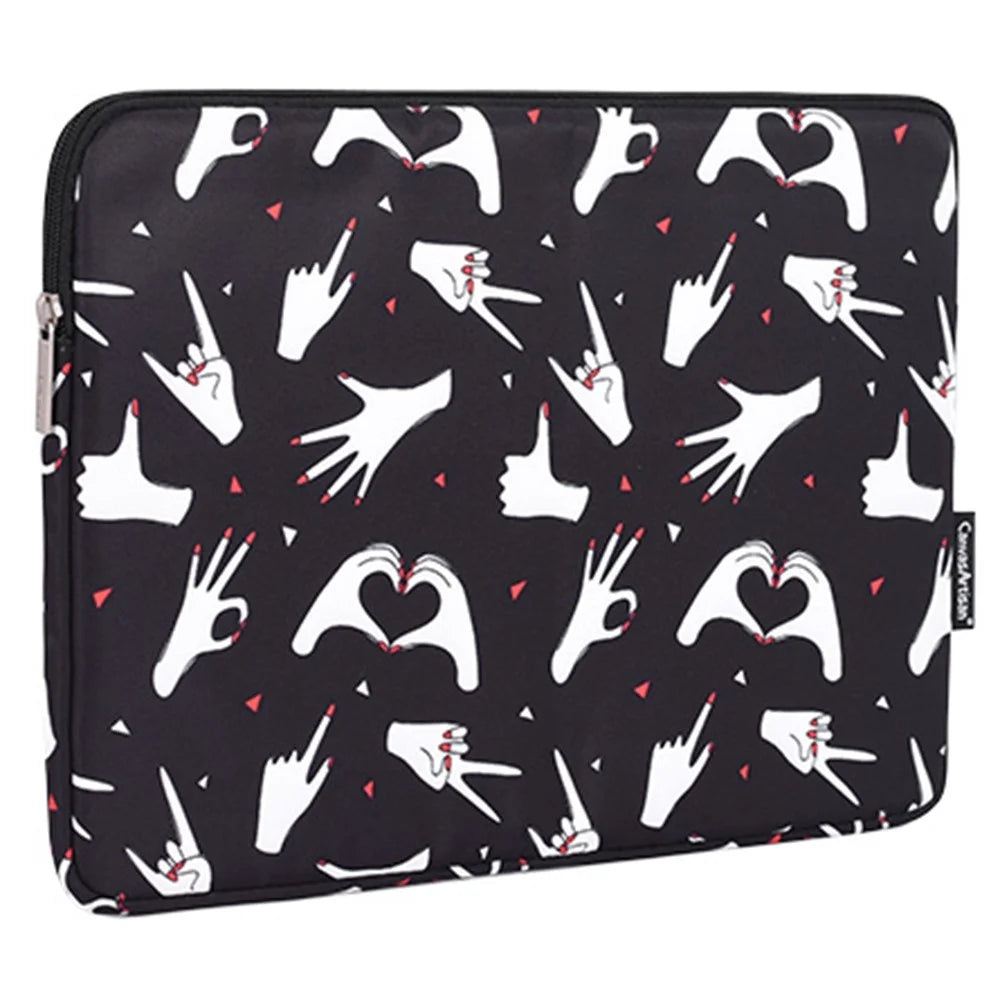 CANVASARTISAN H21-01 Fingers Pattern Printed Protective Sleeve Bag for 11-inch Laptops Portable Carry Case Slim Canvas Bag - 3