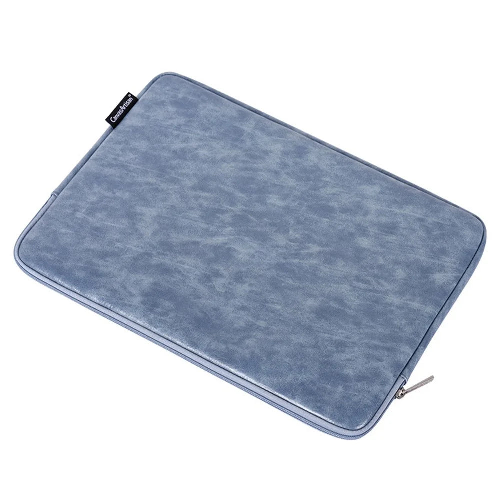 CANVASARTISAN L31-03 Anti-wear PU Leather Storage Bag for 15-inch Laptops Carry Case Portable Sleeve Bag - Blue - 4
