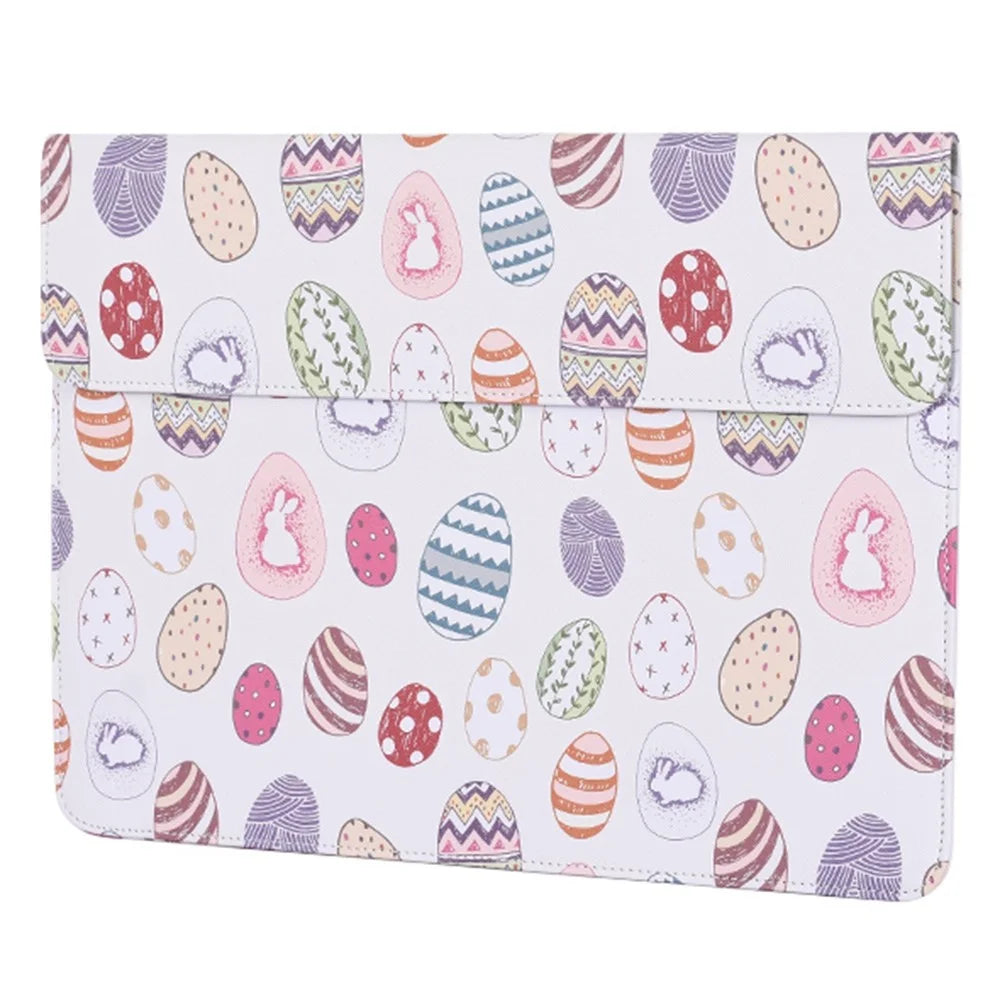 CANVASARTISAN E52-T0121 14-inch Ultra Slim Ellipse Pattern Notebook Carrying Case Magnetic Flap Envelope Laptop Sleeve + Small Bag - 2