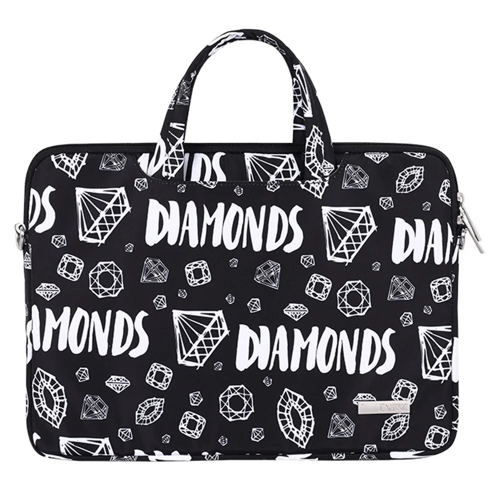 CANVASARTISAN H15-A01 13-inch Diamond Pattern Notebook Sleeve Laptop Bag with Shoulder Strap - 2
