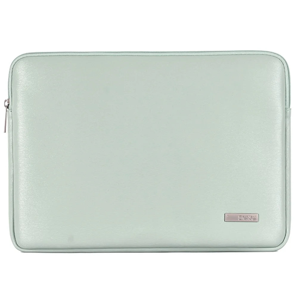 CANVASARTISAN L6-04 for 13-inch Notebook Solid Color Laptop Zippered Protective Bag PU Case with Inner Compartment - Green - 1