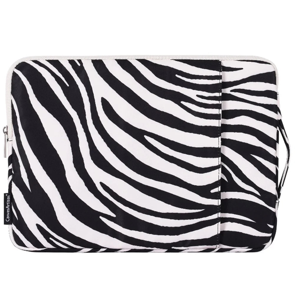 CANVASARTISAN H33-89 Zebra-stripe Pattern Shockproof Carry Case for 15 inch Laptops Scratch Resistant Notebook Sleeve Bag with Handle Strap / Vertical Pouch - 2