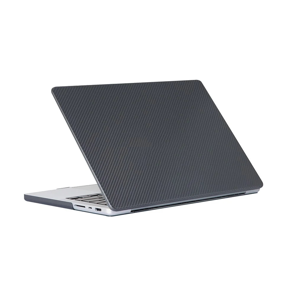 For MacBook Pro 14 inch (2025) / (2024) / (2023) / (2022) / (2021) Carbon Fiber Texture Hard Laptop Cover Hardshell Case - Black - 2