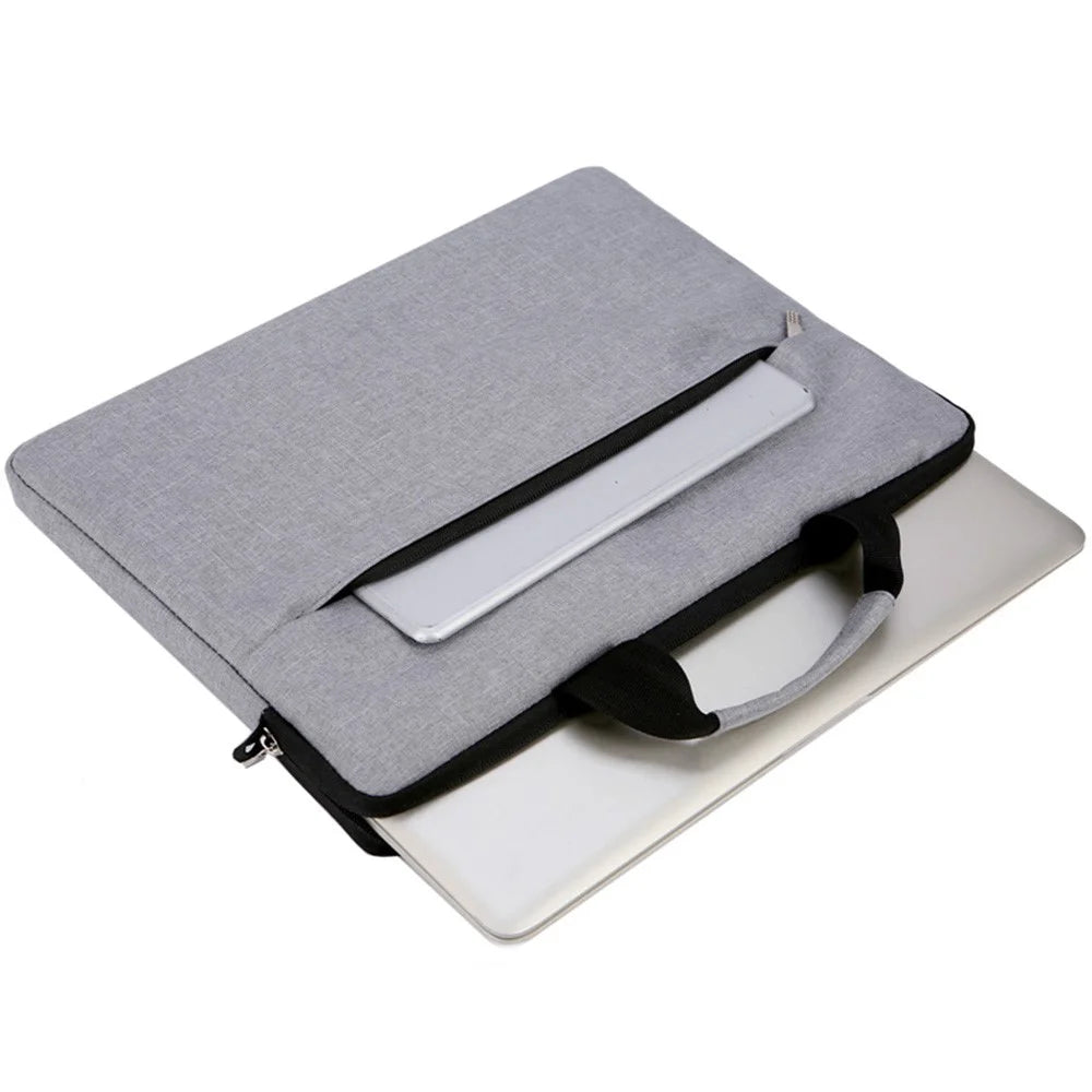 OKADE B022 15.6inch Notebook Soft Lining Protective Bag Anti-drop Laptop Handbag (with Shoulder Strap) - Grey - 4