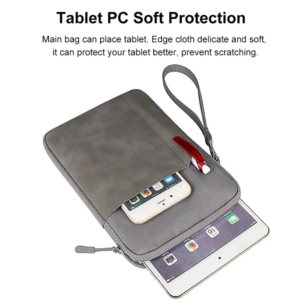 HAWEEL HWL7017 Shockproof Carry Case for iPad mini 7.9-8.4 inch Scratch Resistant Tablets Zippered Sleeve Bag with Outer Pouch - Grey - 5