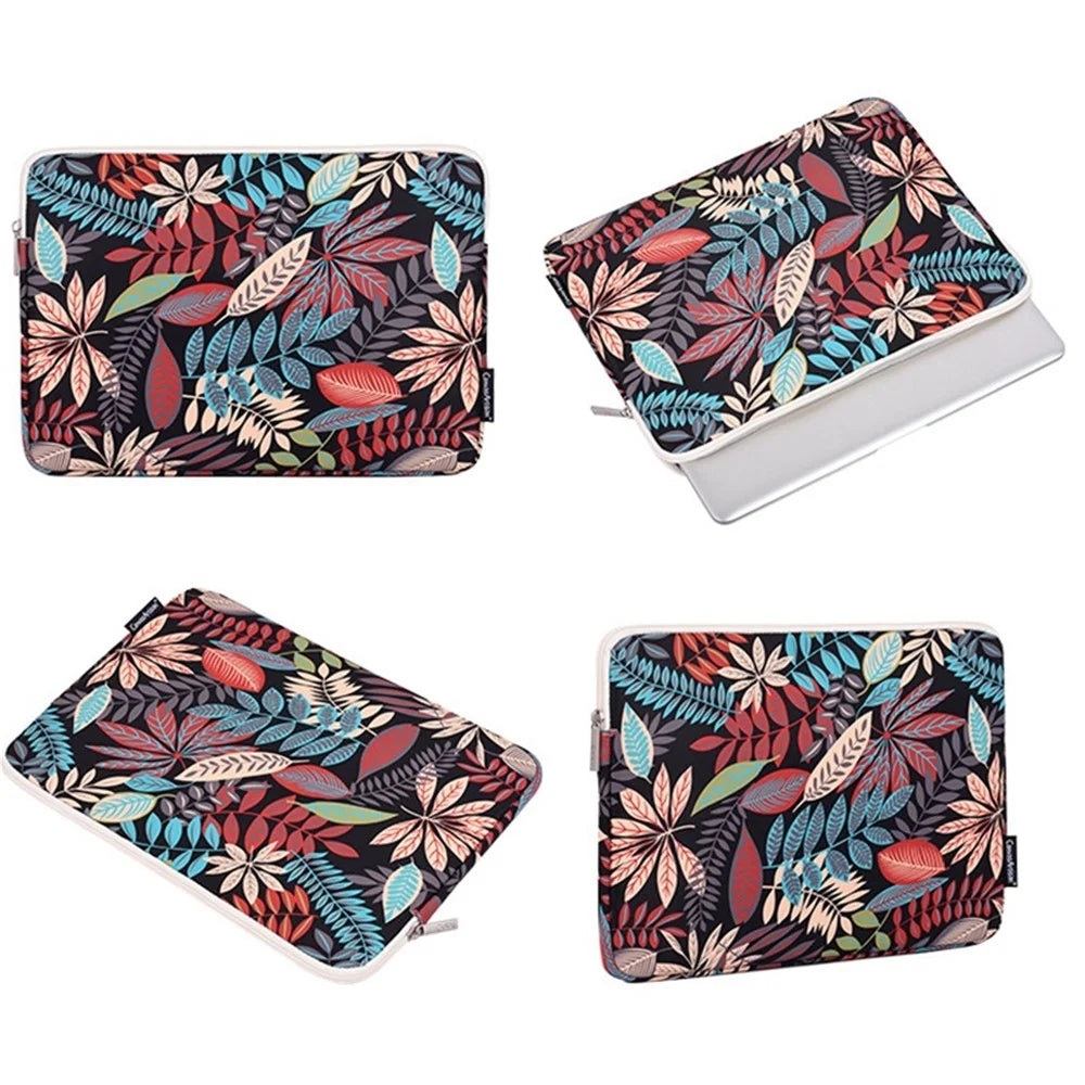 CANVASARTISAN 14-inch Notebook Protective Sleeve Colorful Leaves Print Laptop Portable Zipper Bag - H30-02 - 6