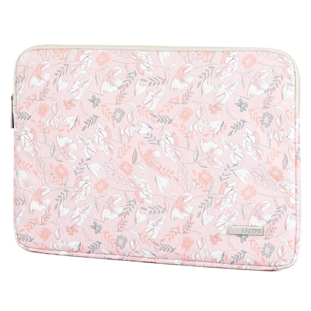 CANVASARTISAN G4-01 Water Repellent PU Leather Carrying Bag for 11-inch Laptop Flower and Leaves Print Notebook Protective Sleeve - 2