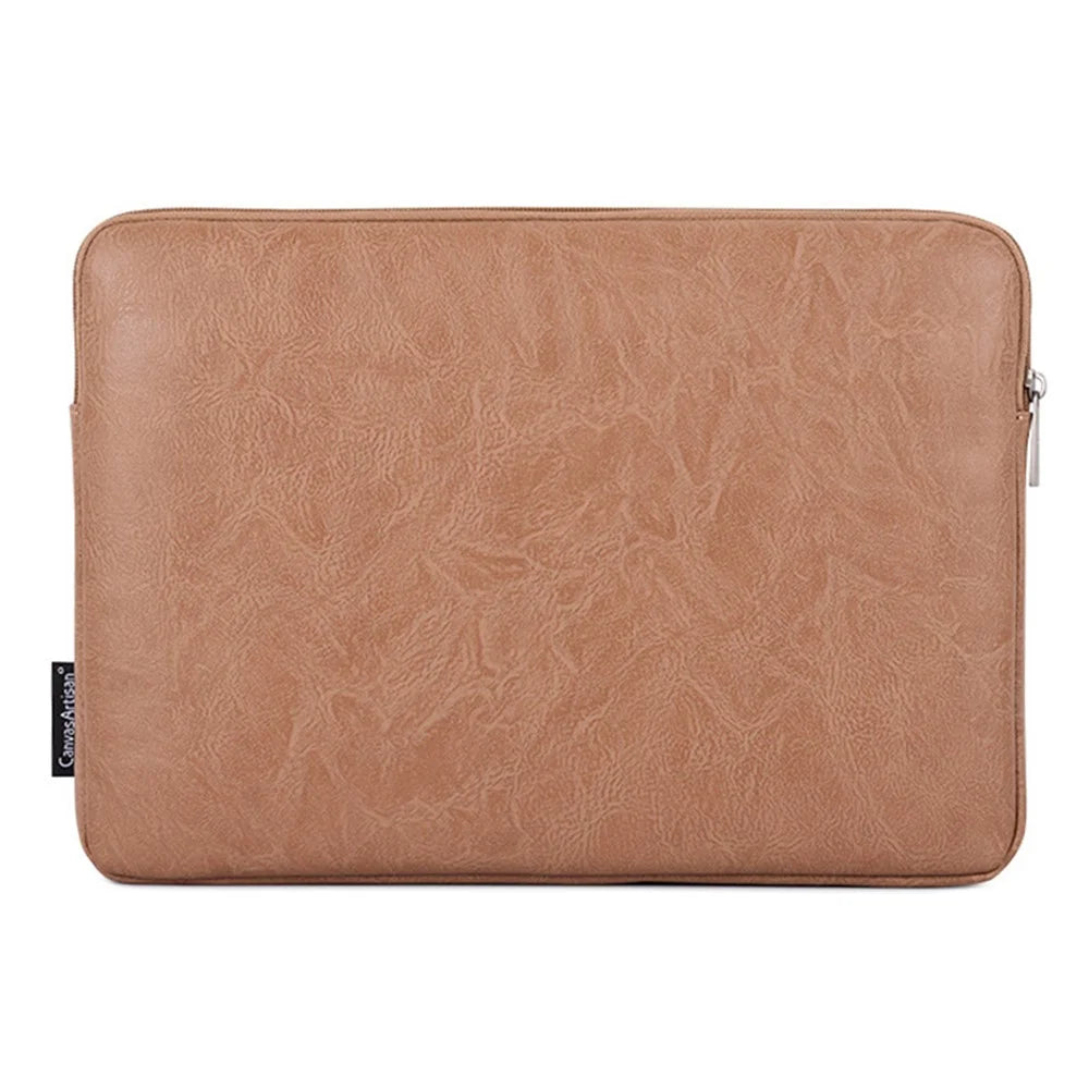 CANVASARTISAN G31-36 12-inch Laptop Smooth Zipper Carrying Bag Leopard Print Notebook Protective Sleeve - Khaki - 4
